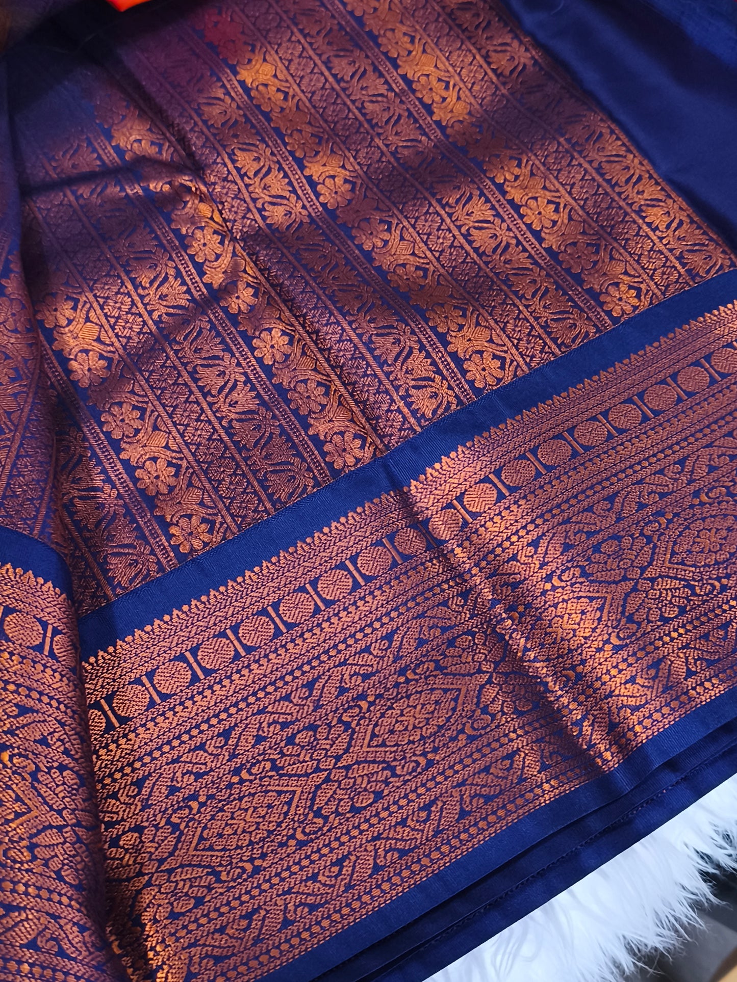 Korvai Premium soft silk saree(Dual Tone)