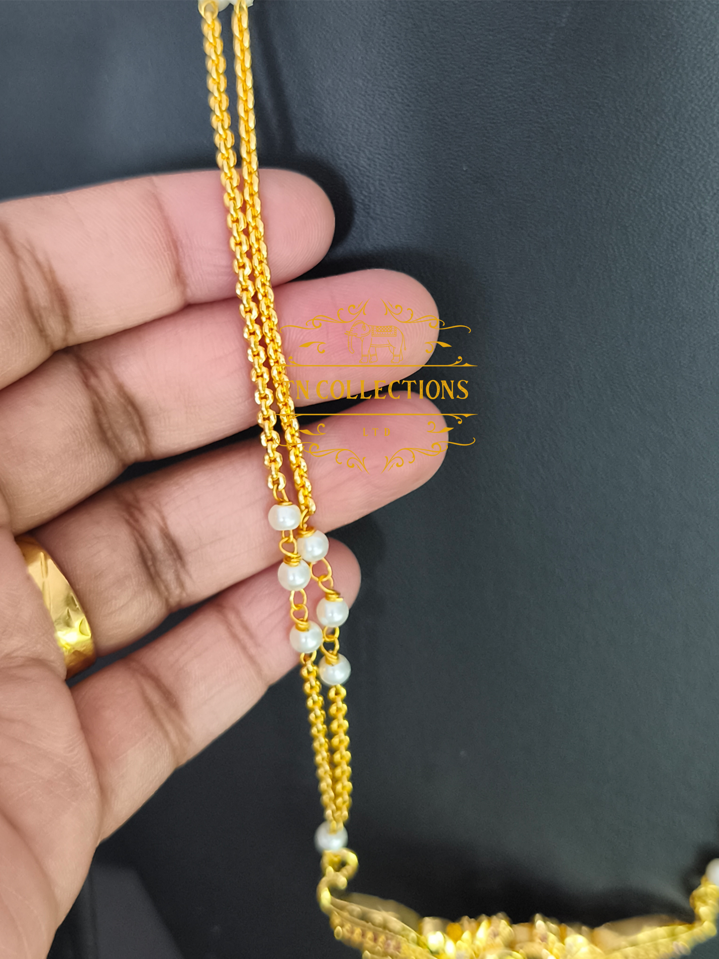 Micro Gold-Plated Traditional Semi Bridal Set (Ruby & white stones)