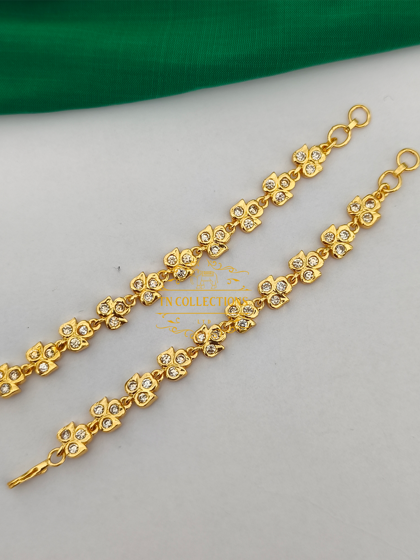 Micro Gold-Plated Traditional Maatal (Full White stones)