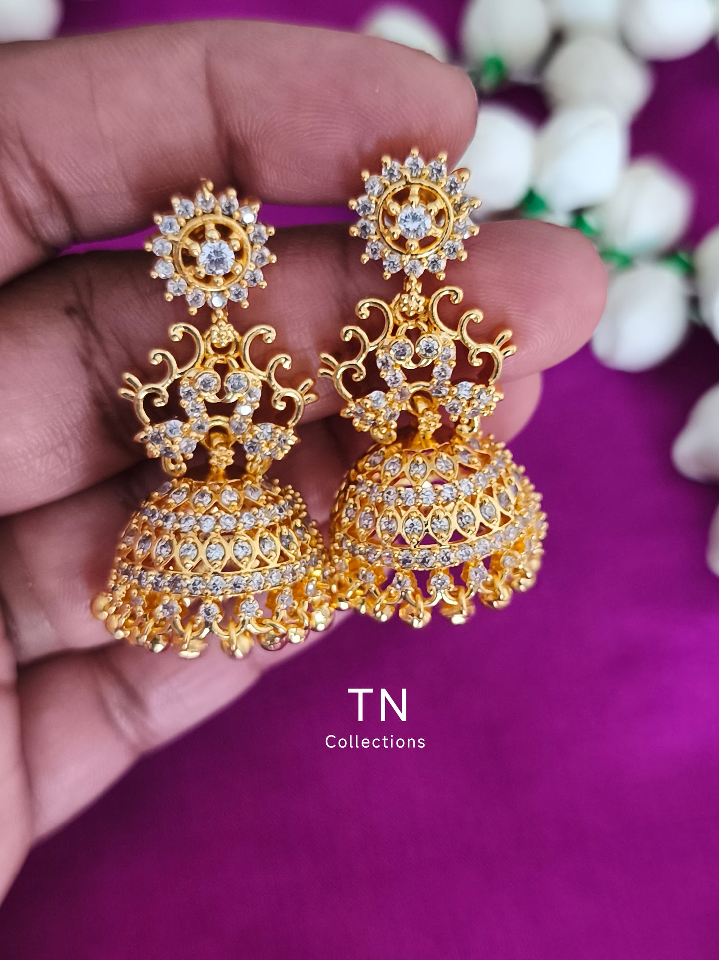 Gold Finish Peacock Design earrings Jhumka