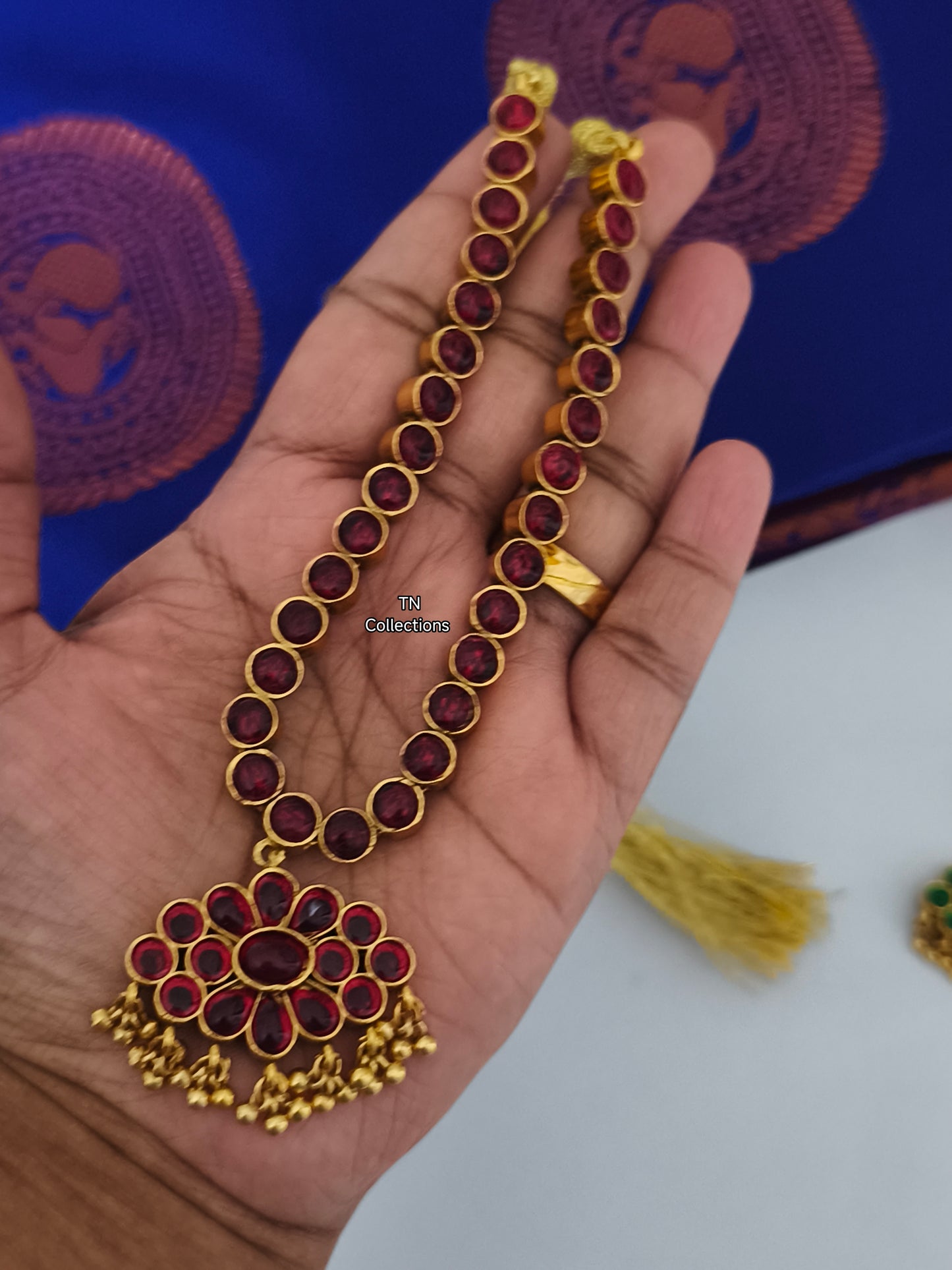 2 in 1 Real kemp stone Necklace Set