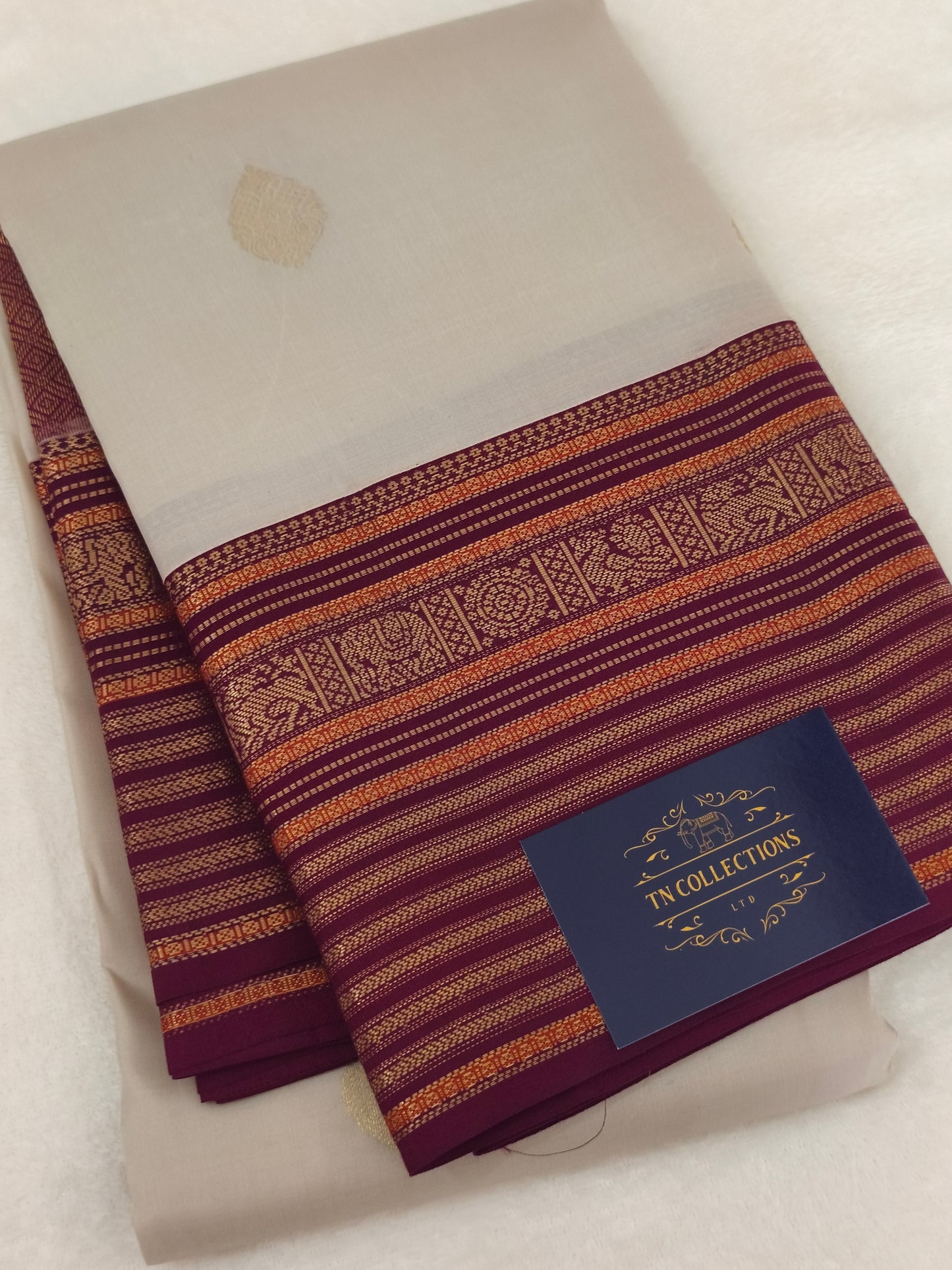 Pure handloom Kanchipuram Silk Saree( Off White)
