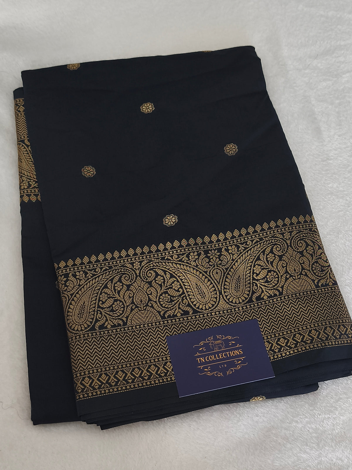 Banarasi semi katan soft silk saree (Black)