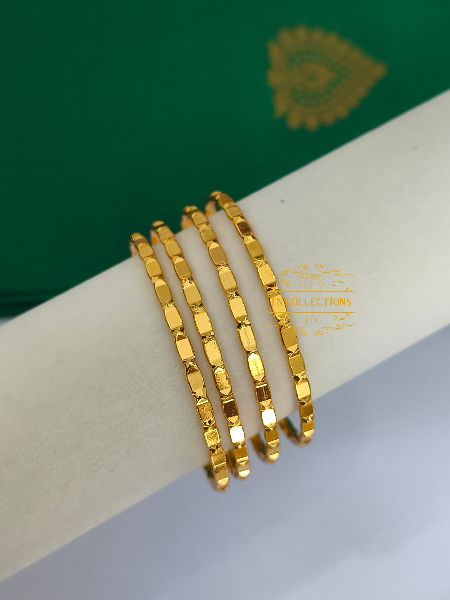 Micro Gold Plated Bombay Bangles Set (Size 2.8)