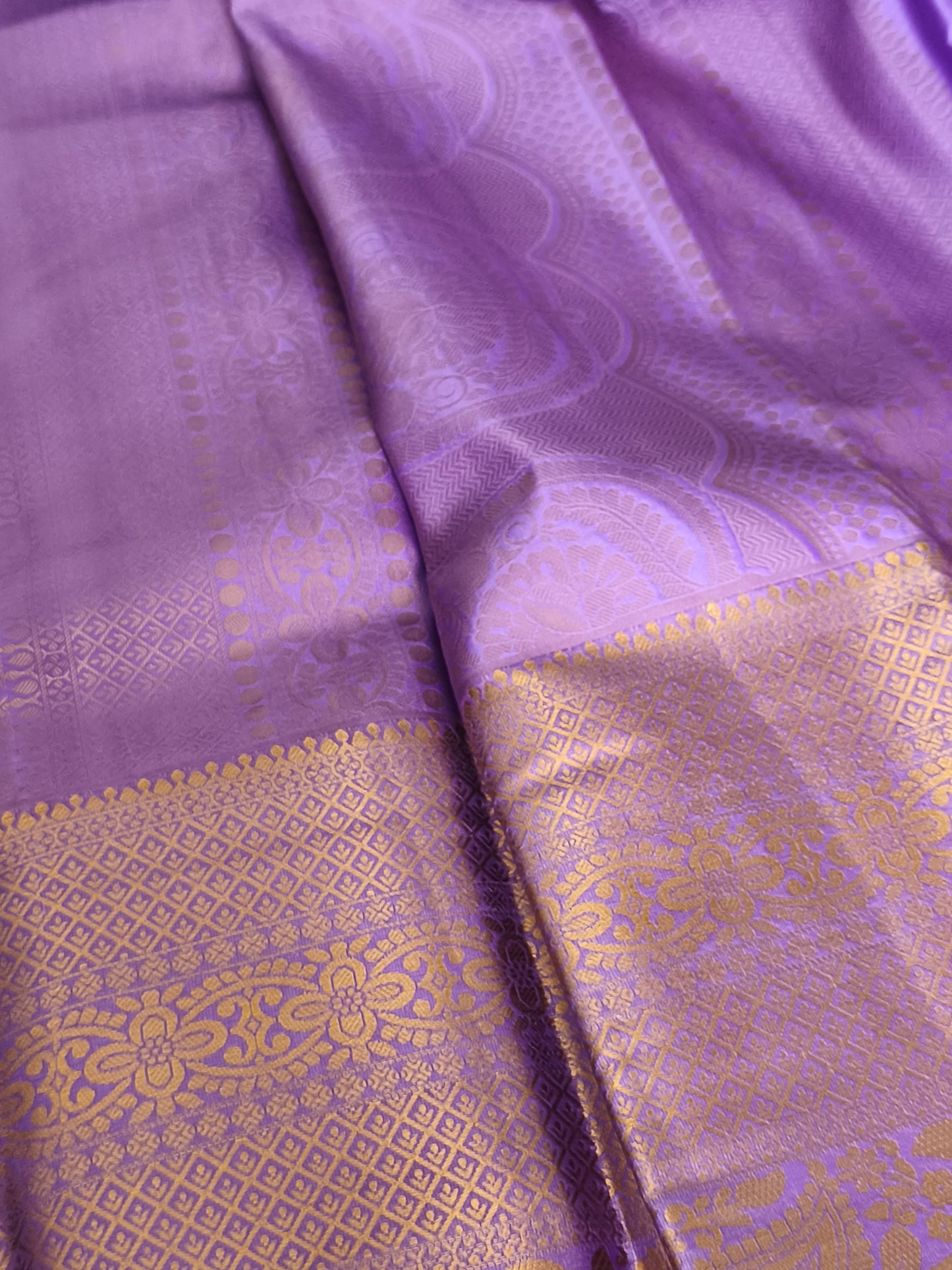Lavender Kanchi Semi Silk Saree