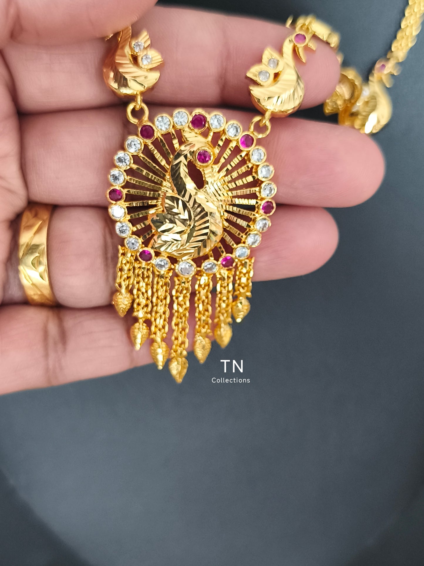 Micro gold plated Peacock Design Necklace Set