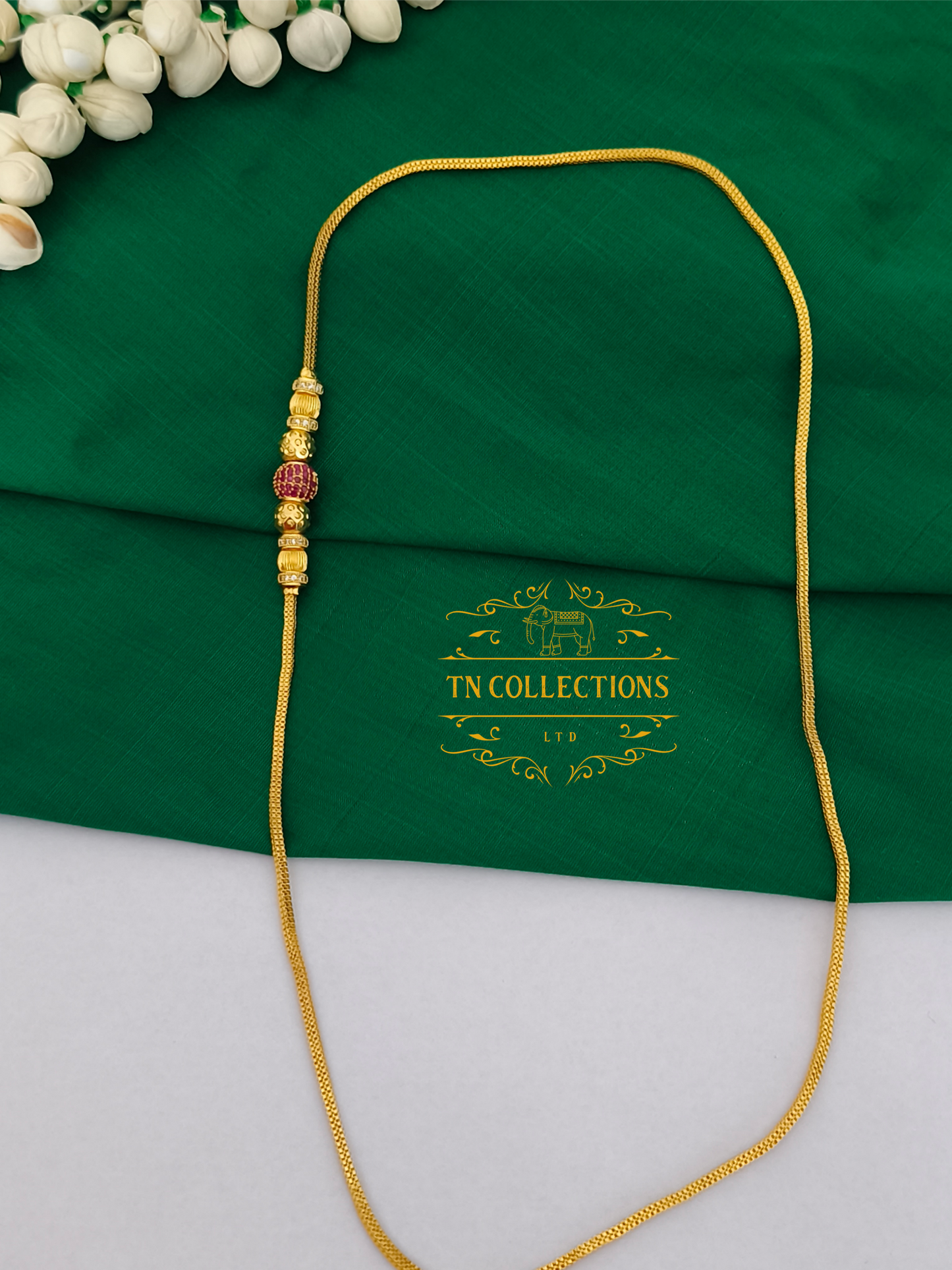 Gold Polished Mop Chain (Ruby)