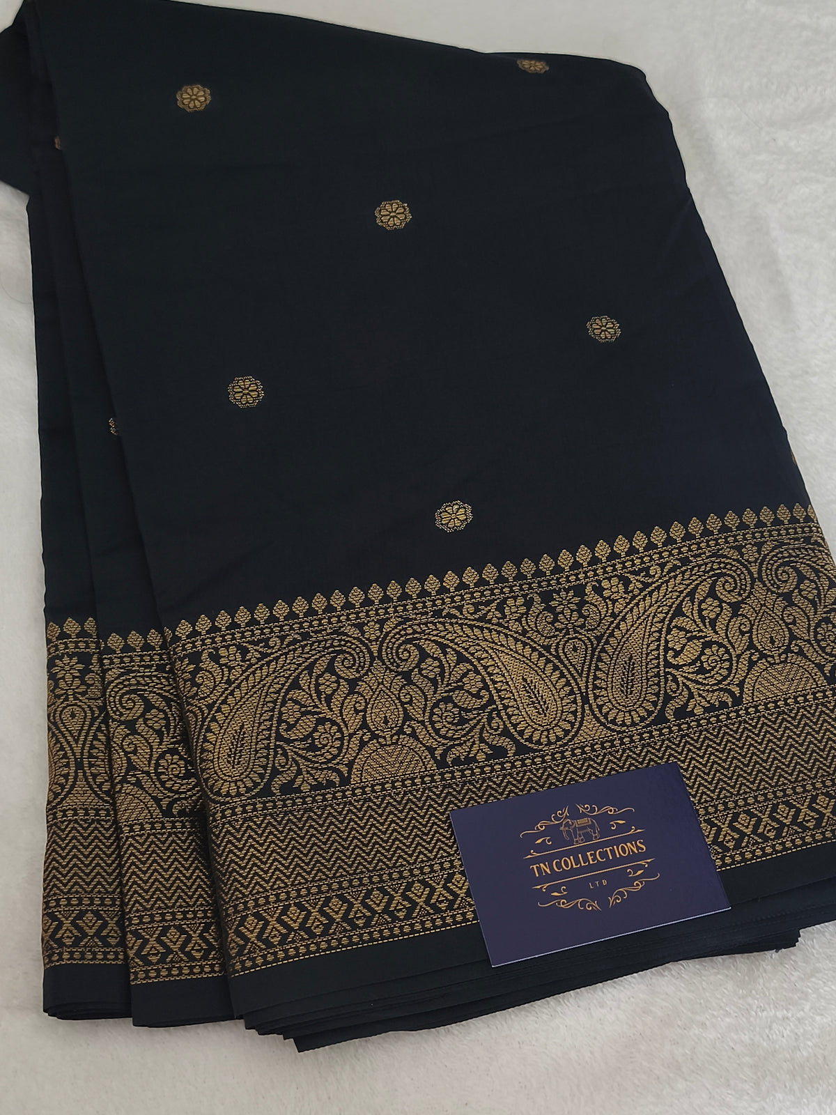 Banarasi semi katan soft silk saree (Black)