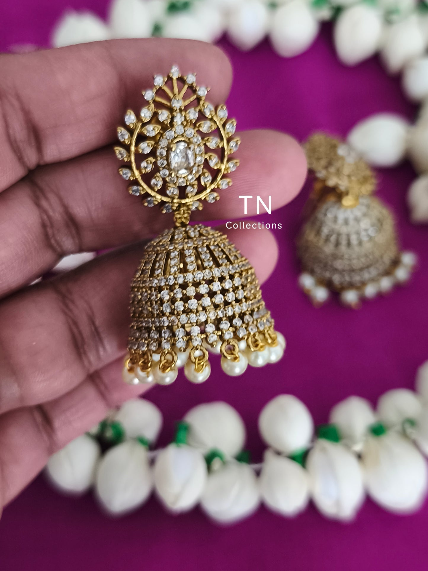 Antique Polish AD Jumkha Earrings