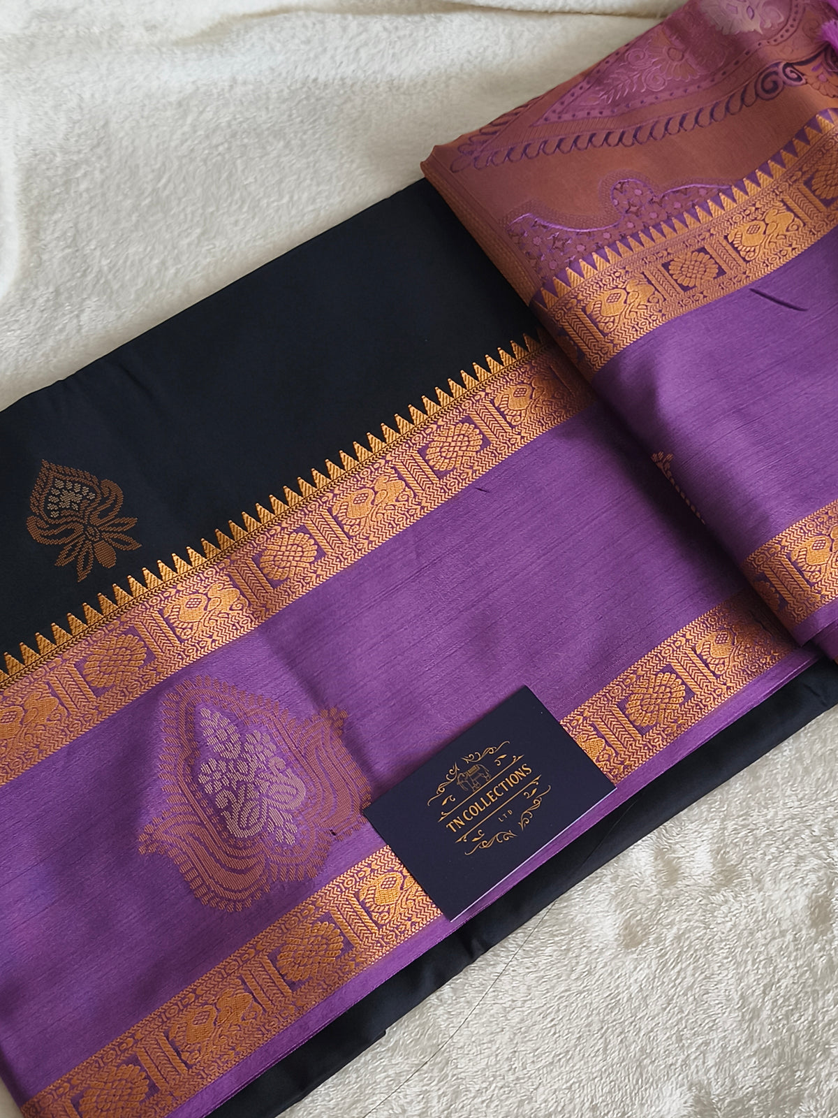 Premium kanchi Silk saree (Black)