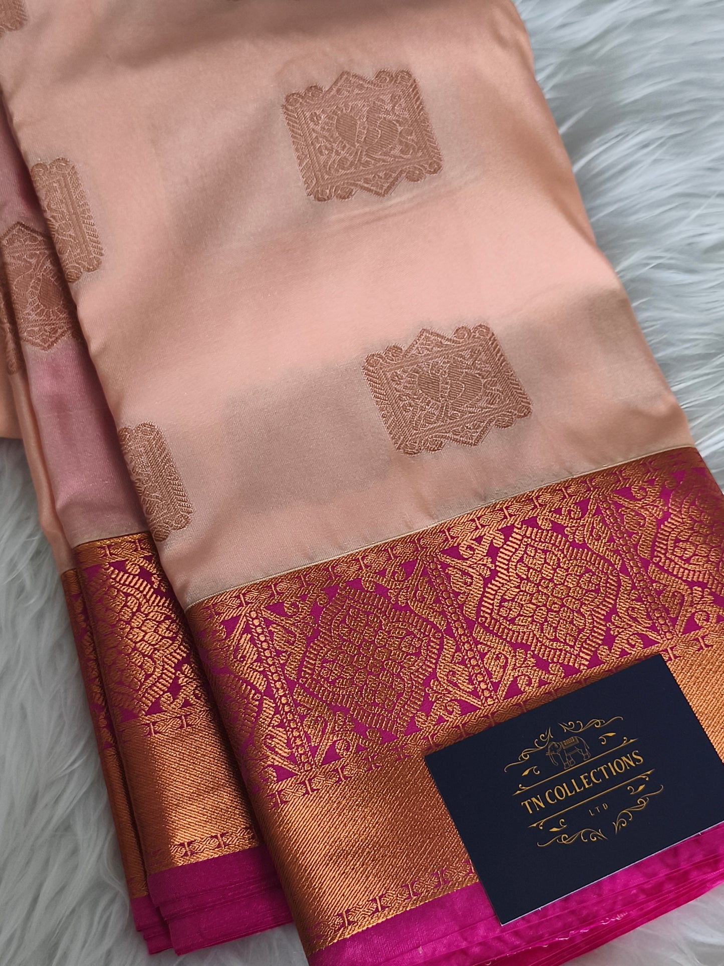 Kanchi Semi Silk Saree with contrast blouse