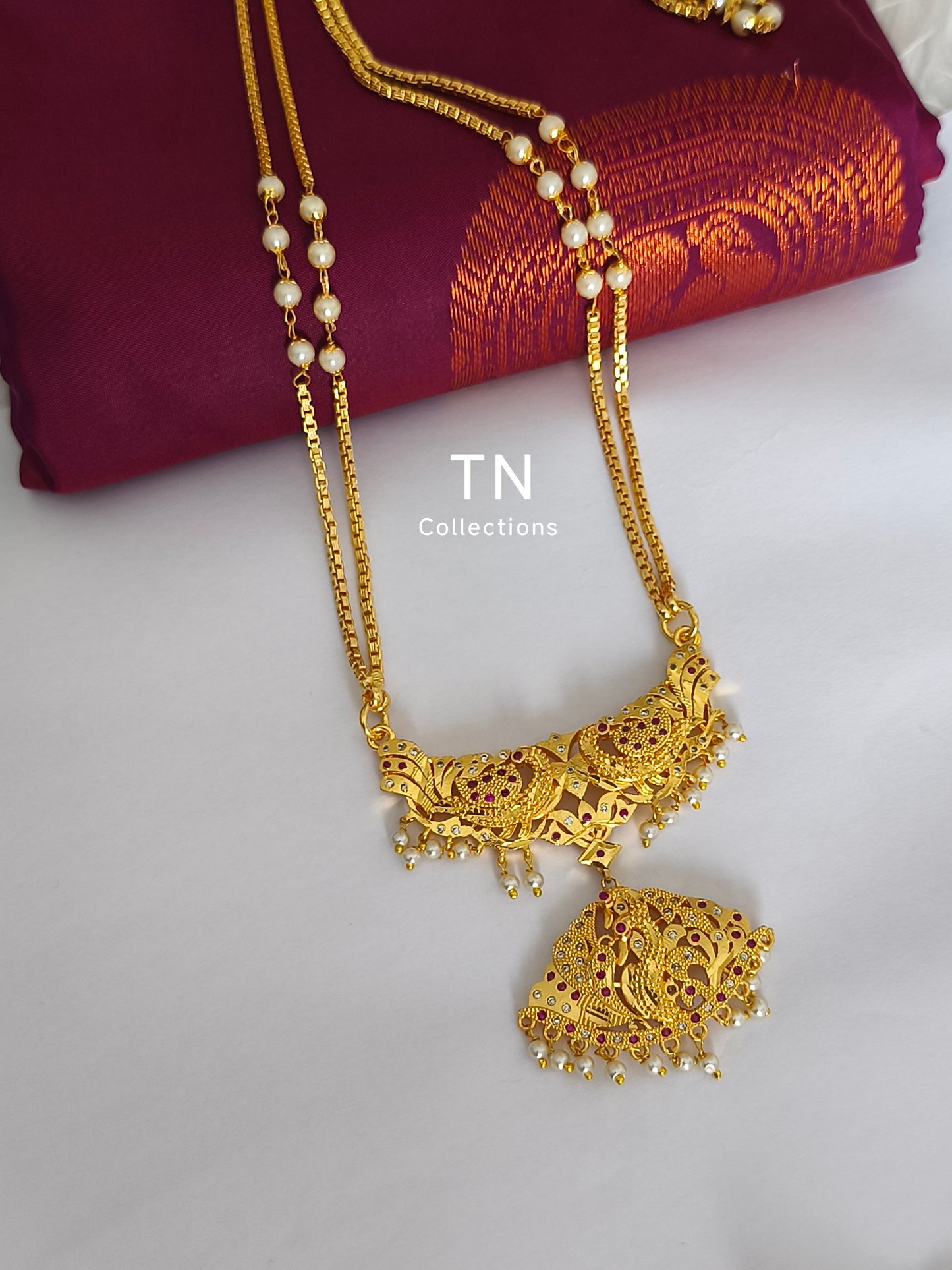 Micro gold plated Traditional Peacock Design Pathakkam