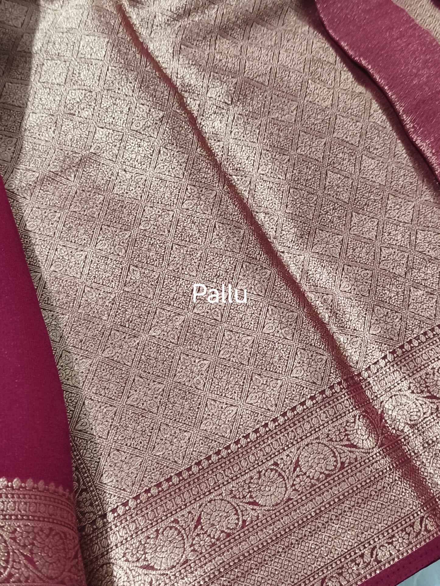 Maroon Chiffon Georgette saree