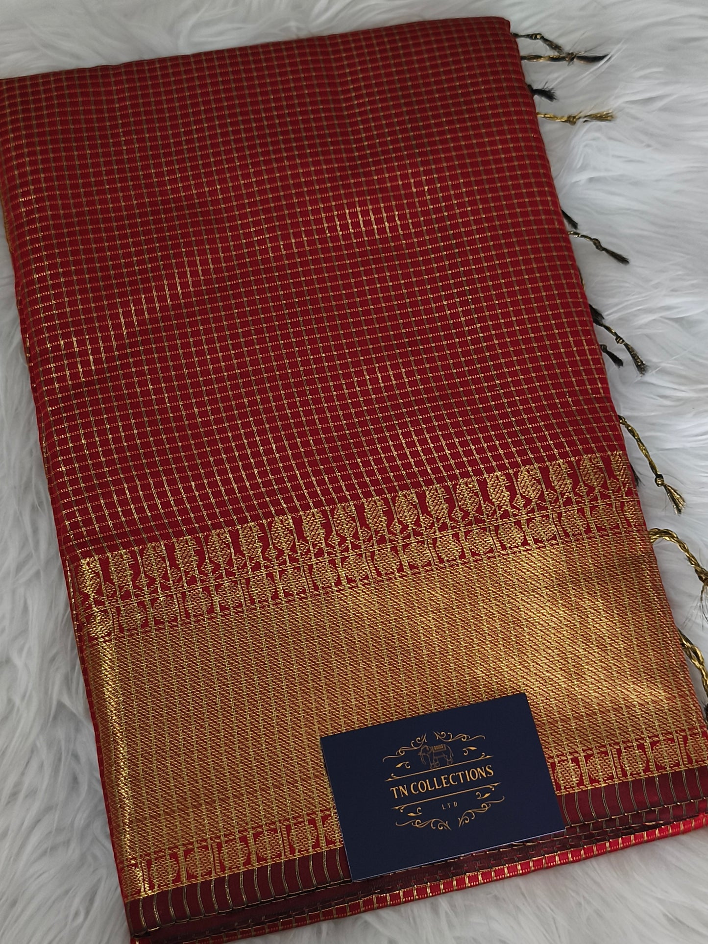 Trendy Small Checked Kanjivaram silk saree
