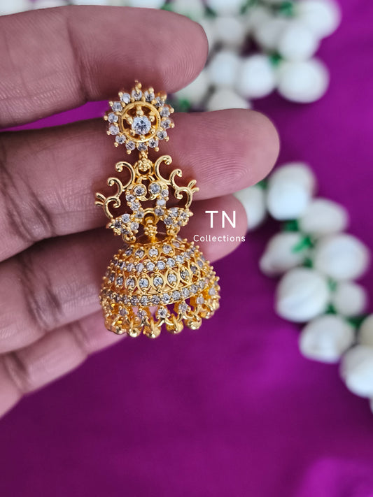 Gold Finish Peacock Design earrings Jhumka