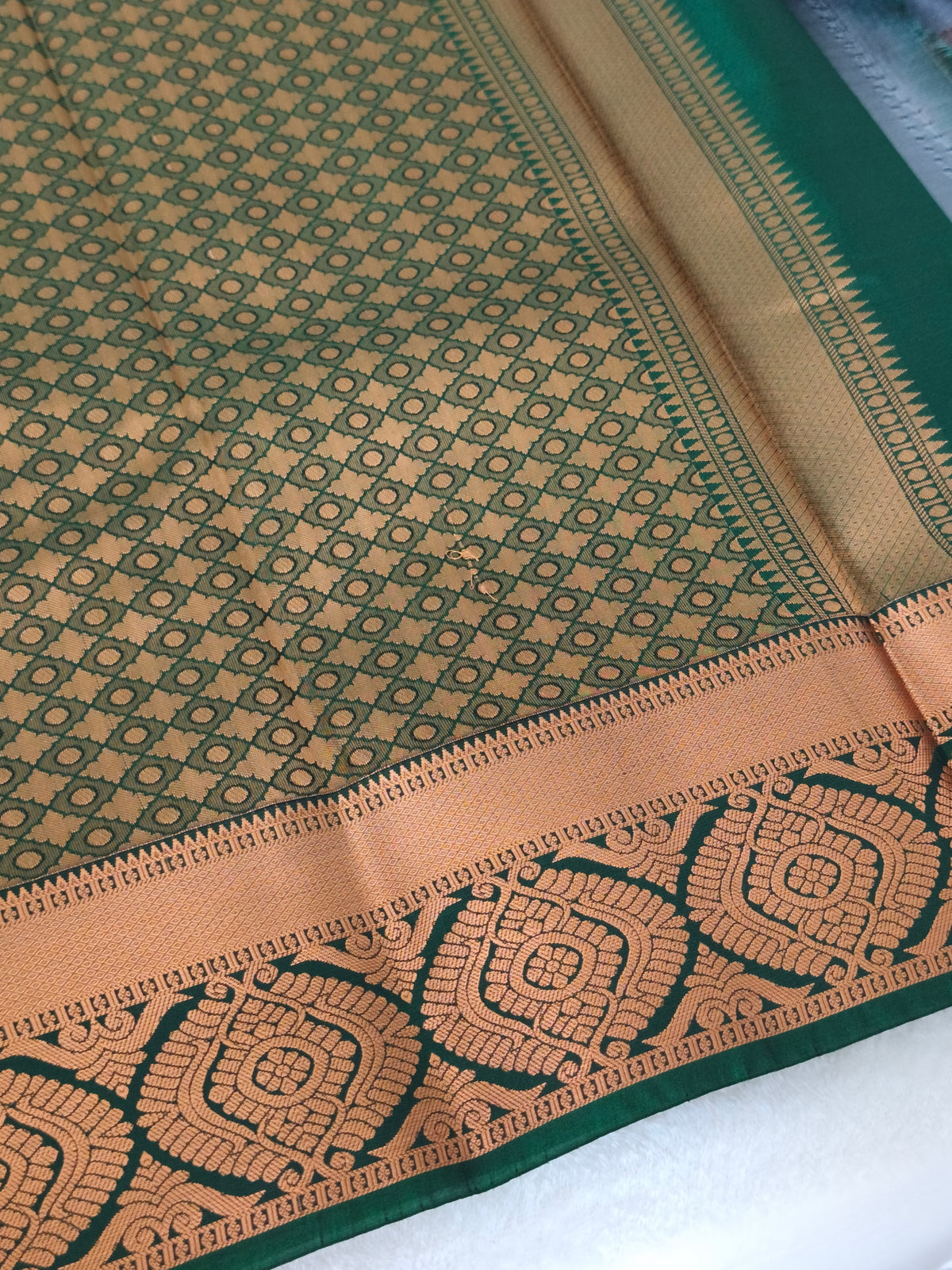 Grey kanchi Semi Silk Saree