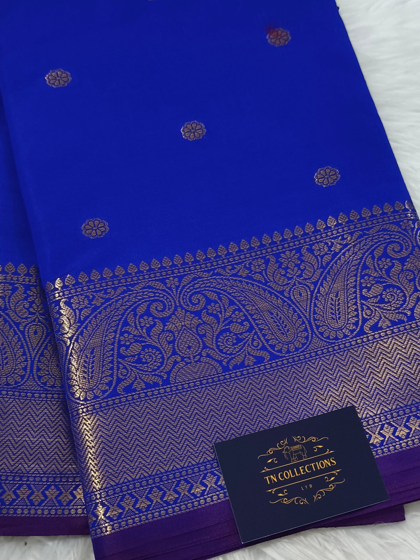 Blue Banarasi Semi kataan Soft Silk