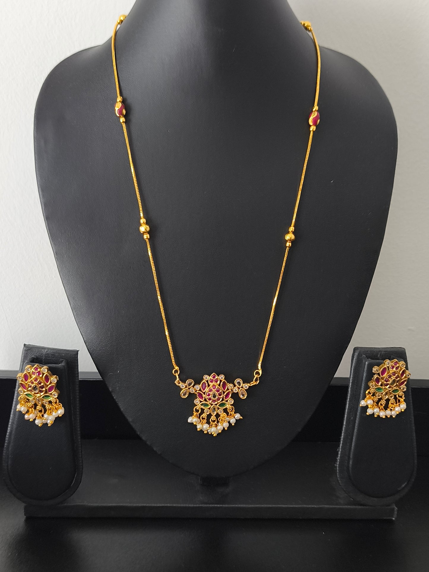 Gold Finish Lotus Chain