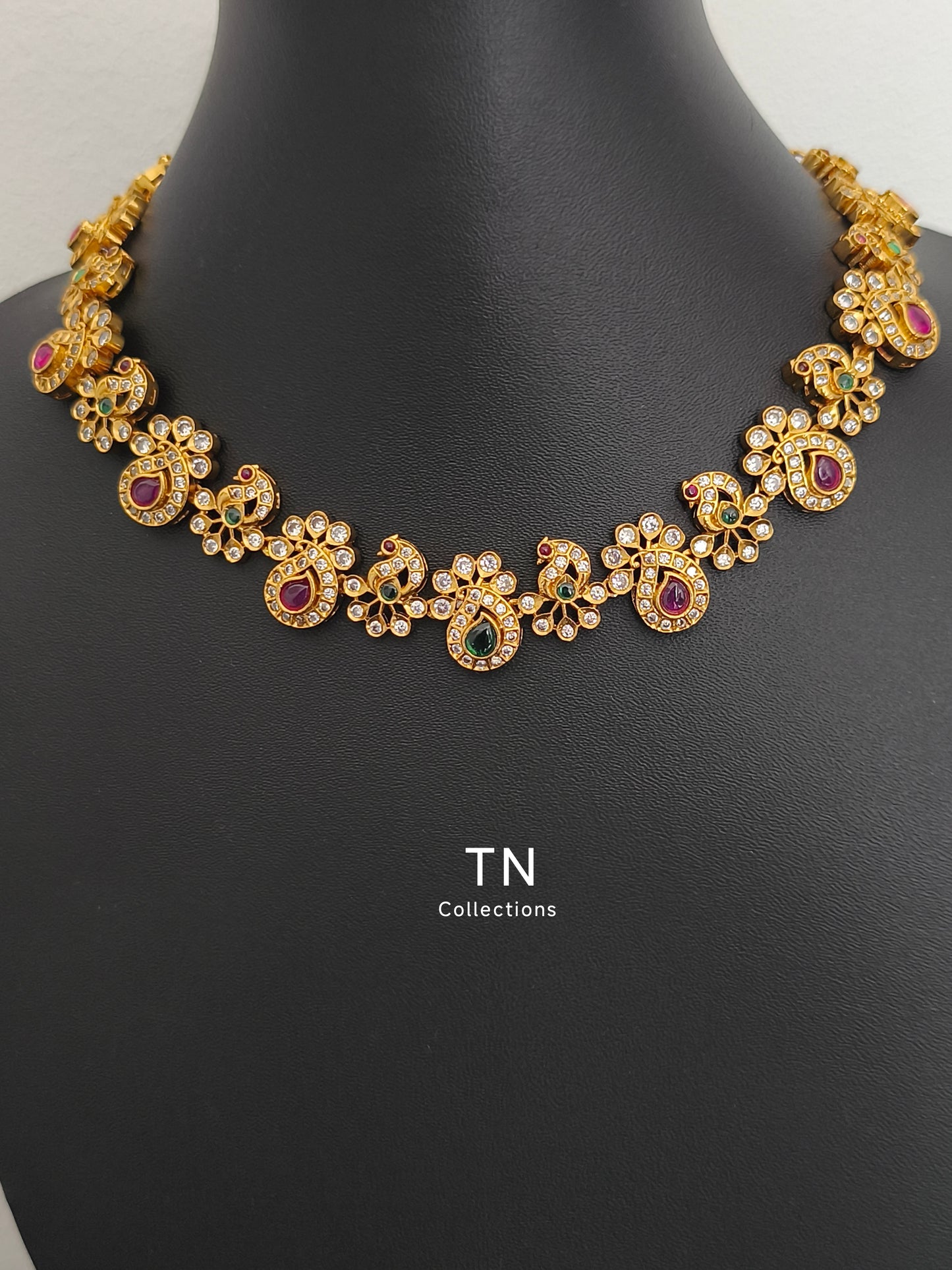 Matte Finish Choker Necklace with Earrings