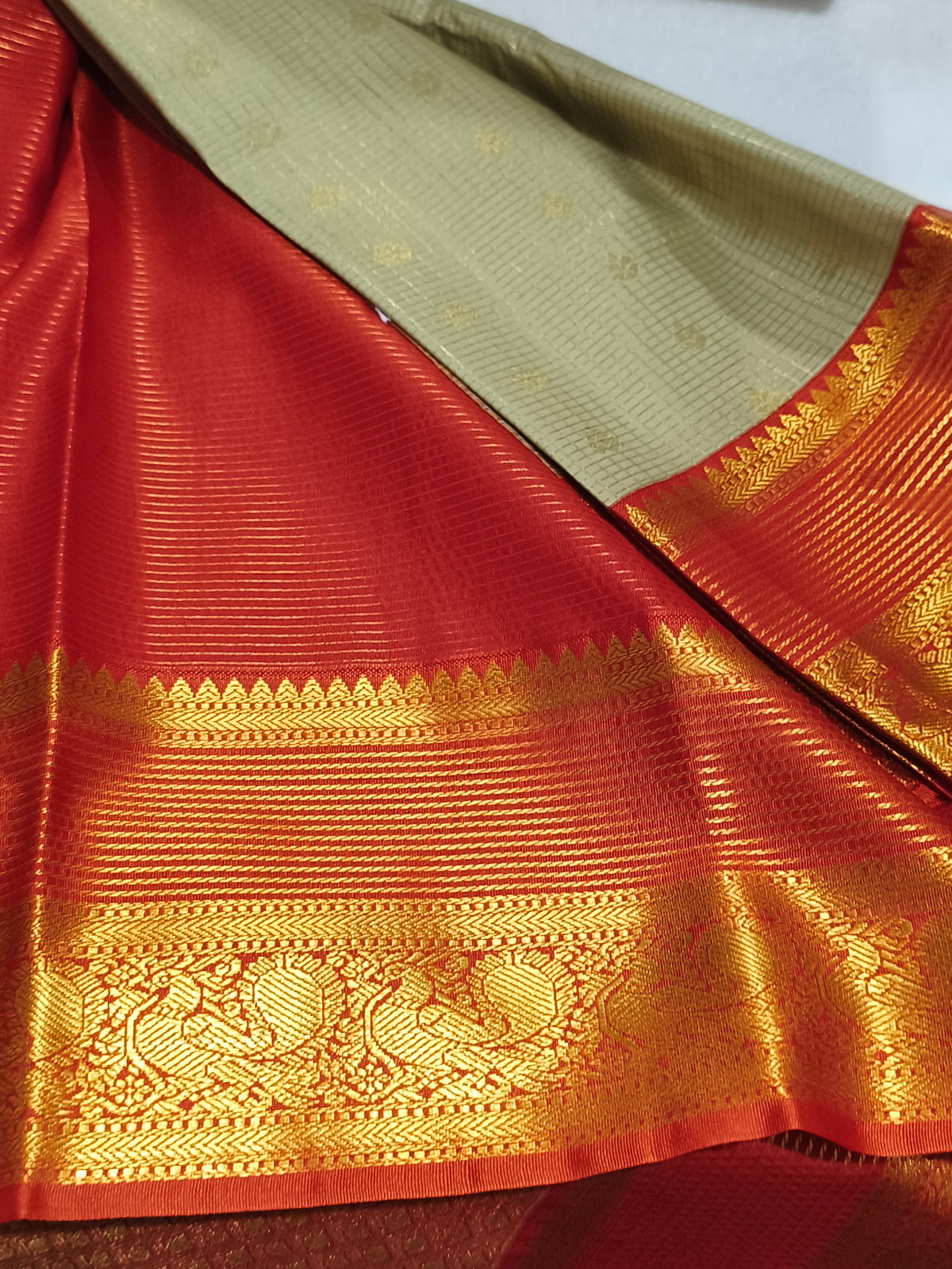 Korvai Premium semi Kanchipuram silk Saree