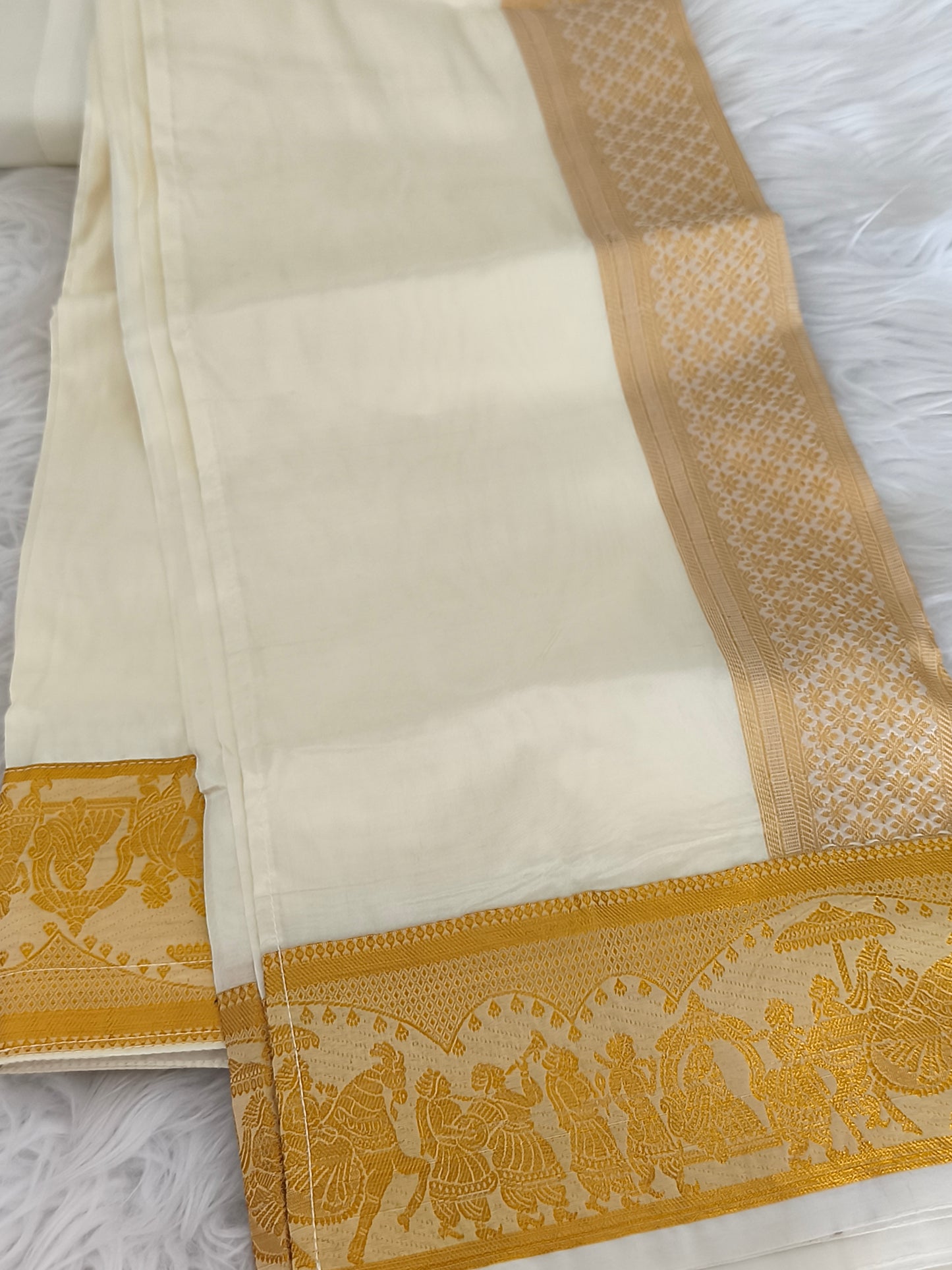 Luxury Pallakku Design Border Dhoti (Veshti) Shirt set