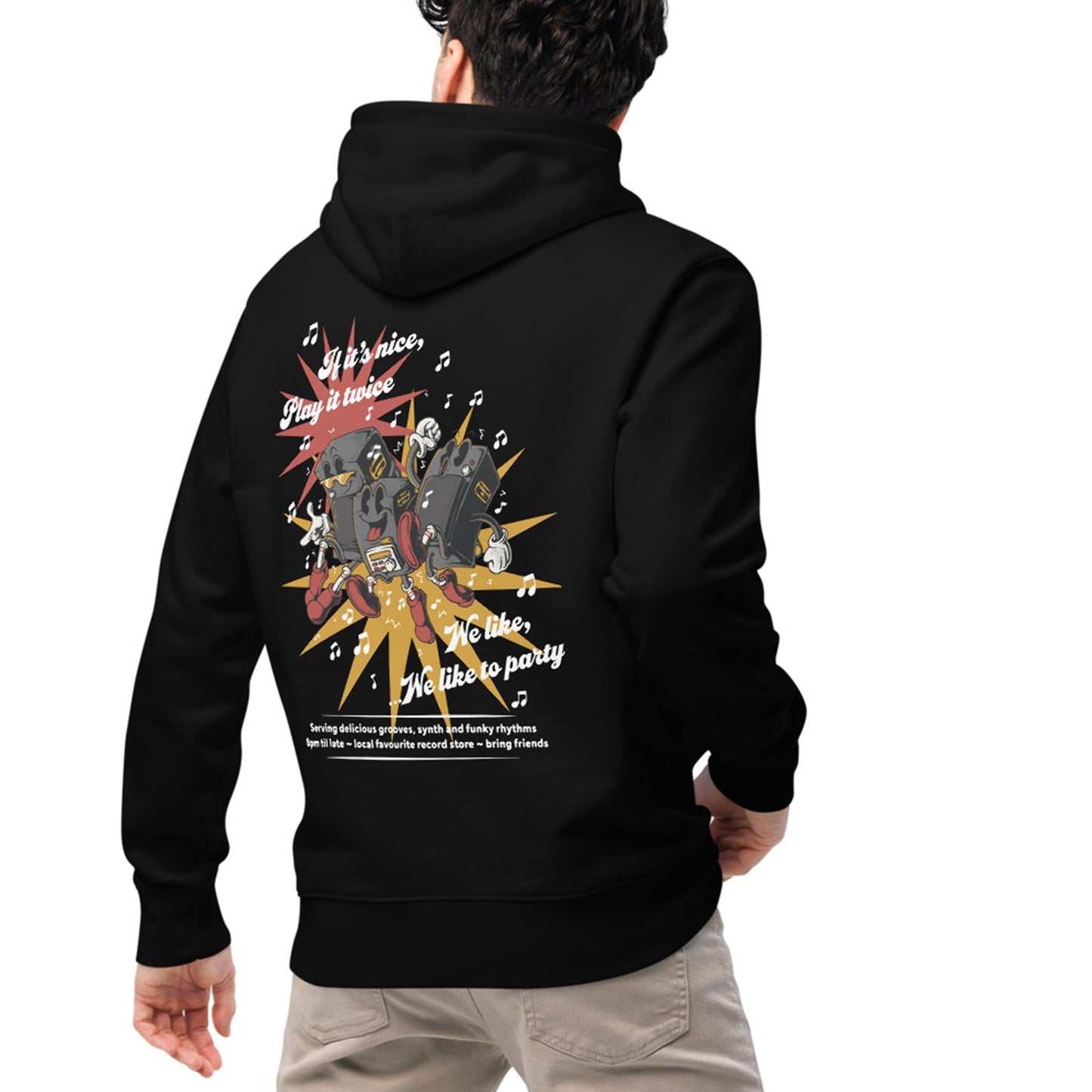 If It's Nice Play It Twice DISCO! Organic Cotton Embroidered Heavyweight Hoodie